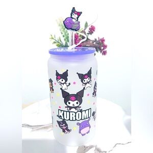 Kuromi 16oz glass cup